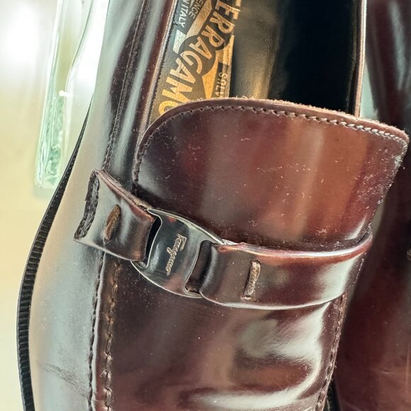 Ferragamo - Oxblood Leather Slip-On Loafers main image 14